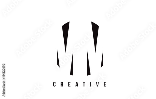 MM M M White Letter Logo Design with Circle Background.