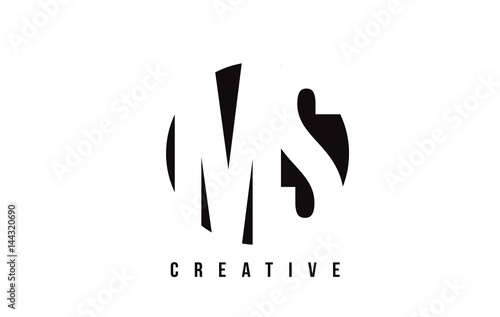 MS M S White Letter Logo Design with Circle Background.