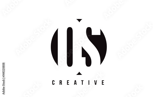 OS O S White Letter Logo Design with Circle Background.