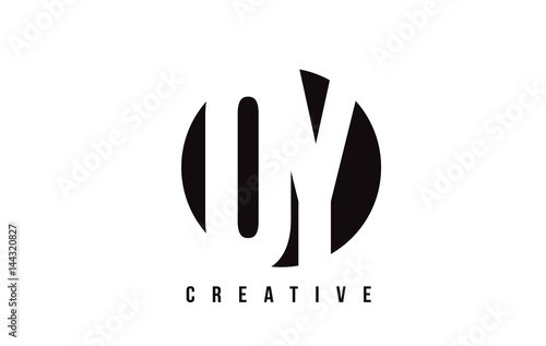 OY O Y White Letter Logo Design with Circle Background.