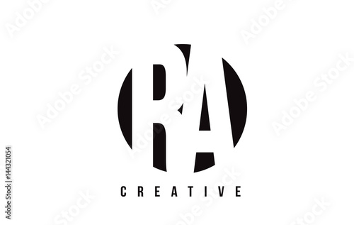 RA R Q White Letter Logo Design with Circle Background.
