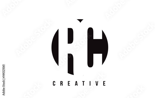 RC R C White Letter Logo Design with Circle Background.