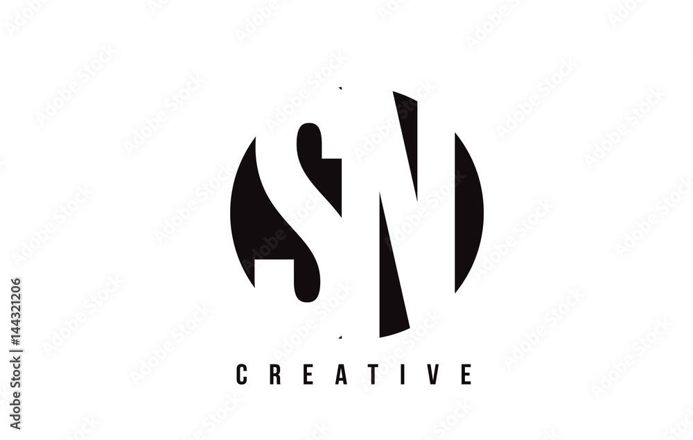 SN S N White Letter Logo Design with Circle Background. SN S N White Letter Logo Design with Circle Background.