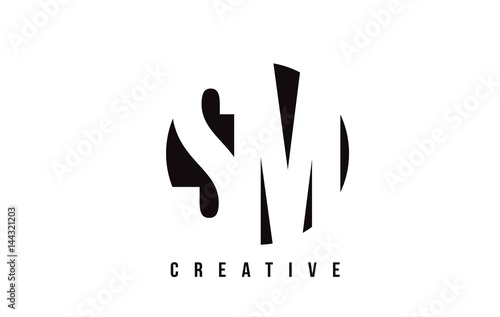 SM S M White Letter Logo Design with Circle Background.