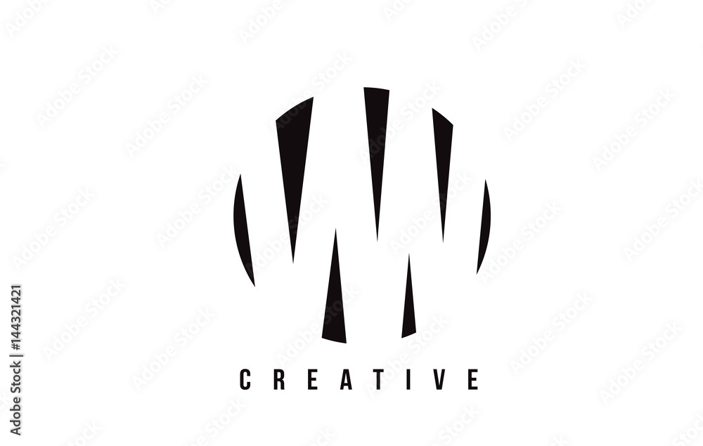 V W White Letter Logo Design with Circle Background. V W White Letter Logo Design with Circle Background.