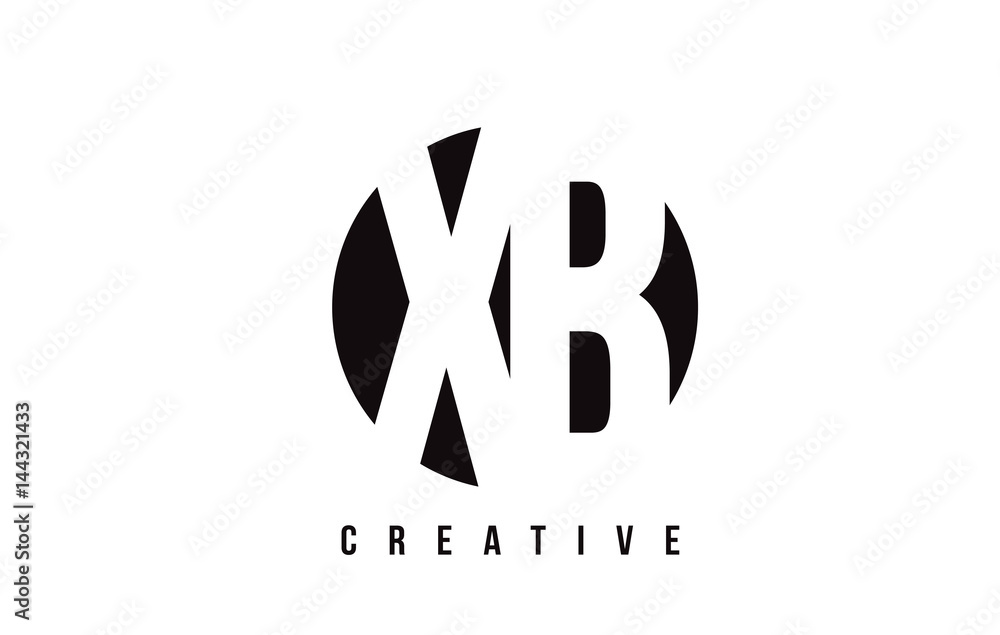 XB X B White Letter Logo Design with Circle Background. Stock Vector ...