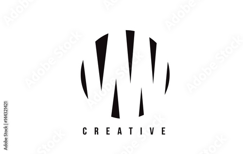 V W White Letter Logo Design with Circle Background.