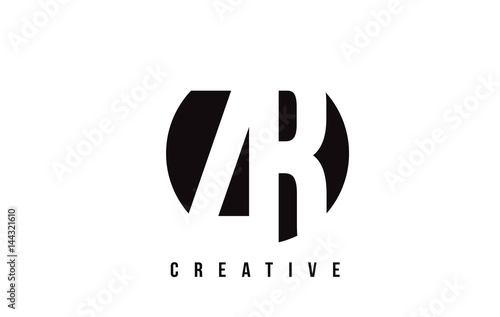 ZR Z R White Letter Logo Design with Circle Background.