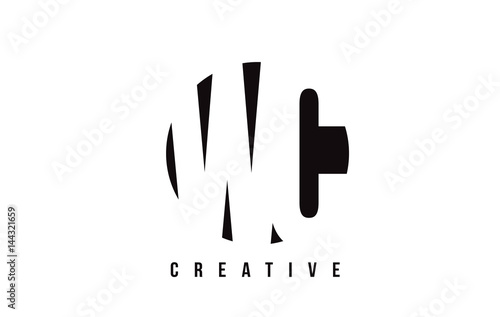 WC W C White Letter Logo Design with Circle Background.