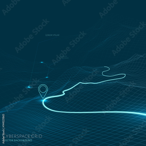 3d technology vector map