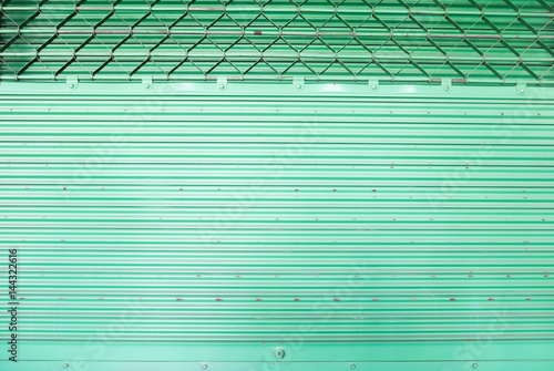 green steel sliding doors , Metal sheet slide door texture