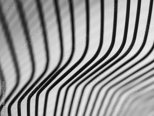 Closeup and abstract black and white stripes background.
