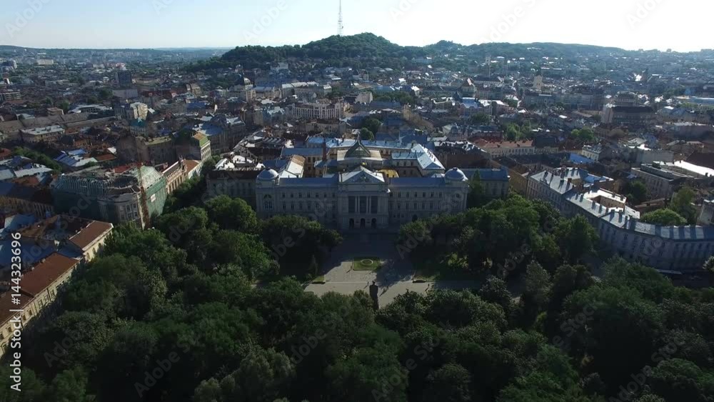 AERIAL flight above natioanl university in Lviv. 4K AERIAL flight above natioanl university in Lviv. 4K
