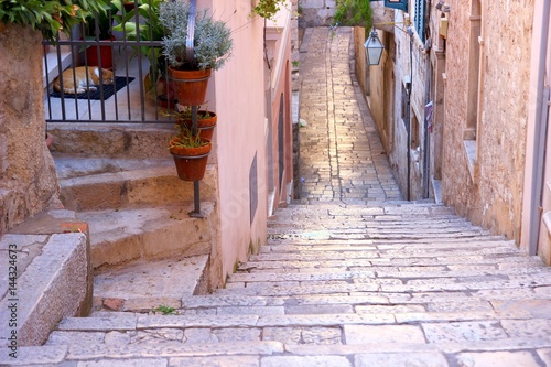 Fototapeta Naklejka Na Ścianę i Meble -  Stone street in Dubrovnik, Croatia