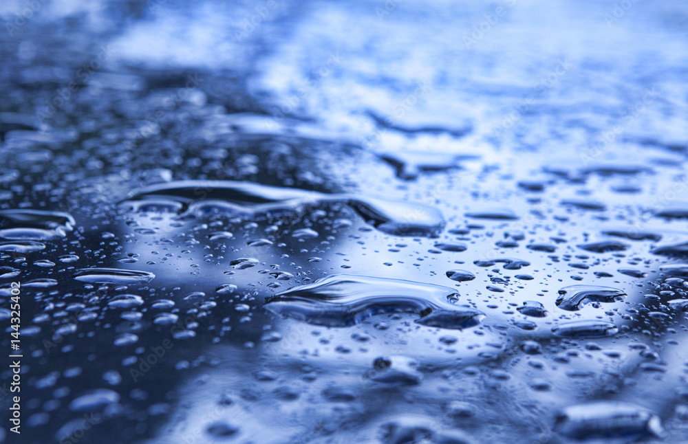 Drops of water on glass