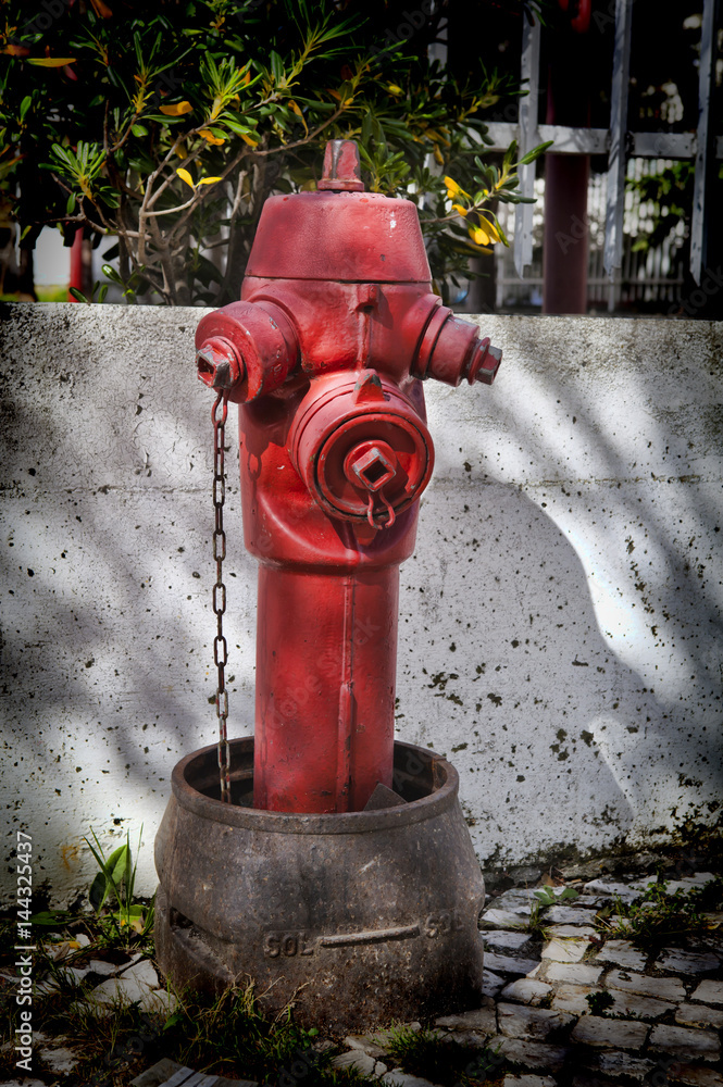 Red fire hydrant in Lisbon Portugal Red fire hydrant in Lisbon Portugal