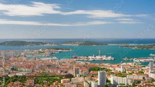 Timelapse of Toulon city in a spring day