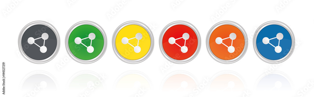 Silberne Buttons - Netzwerk abstrakt Silberne Buttons - Netzwerk abstrakt