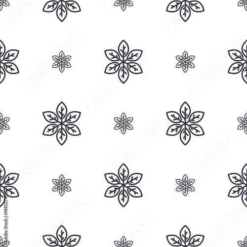 Abstract seamless pattern in black and white colors. Vector illustration. Background for dress, manufacturing, wallpapers, prints, gift wrap and scrapbook. 