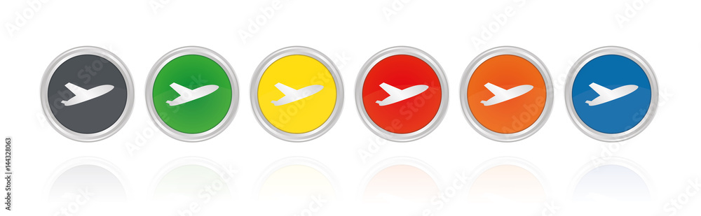 Silberne Buttons - Flugzeug Flughafen