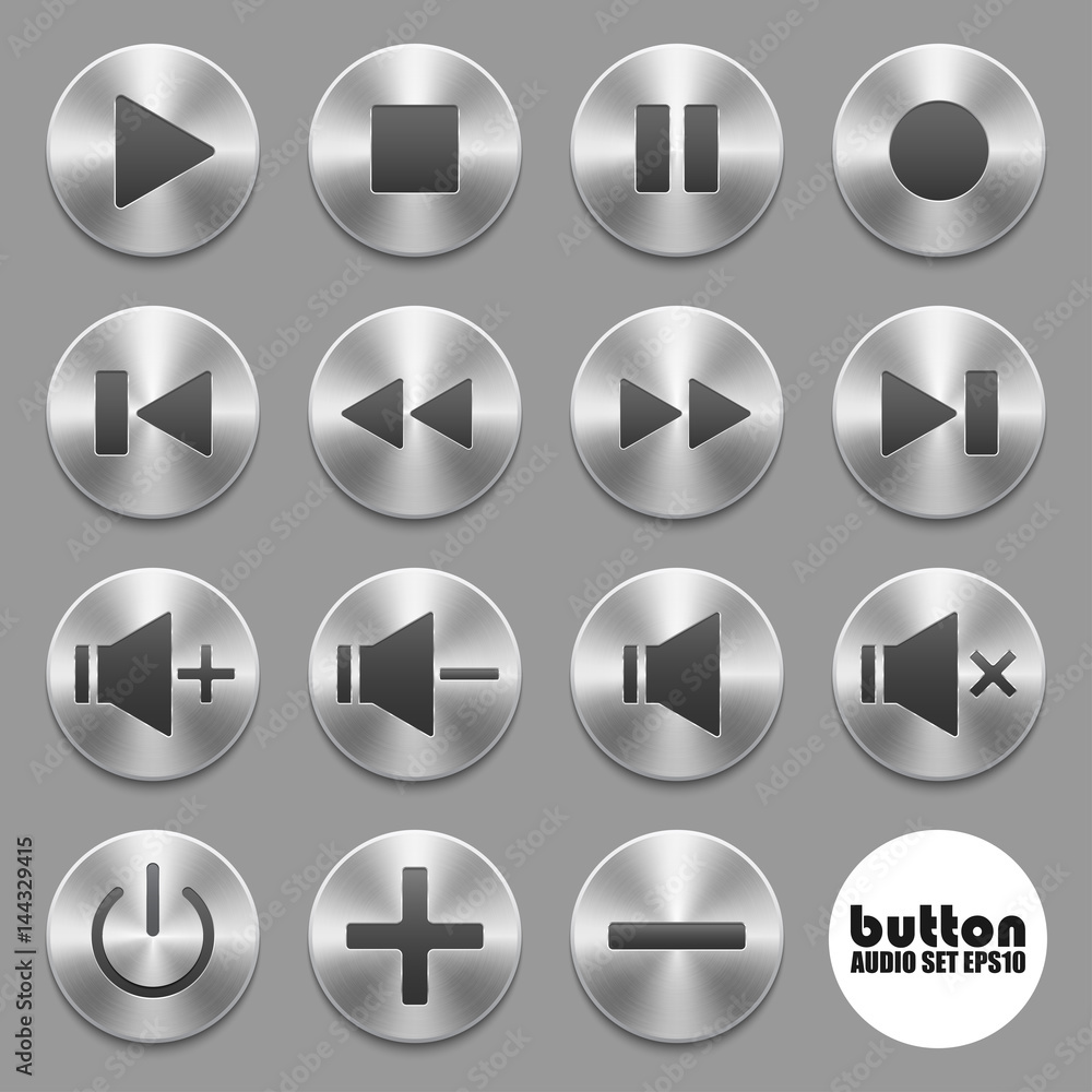 Set of audio buttons Set of audio buttons