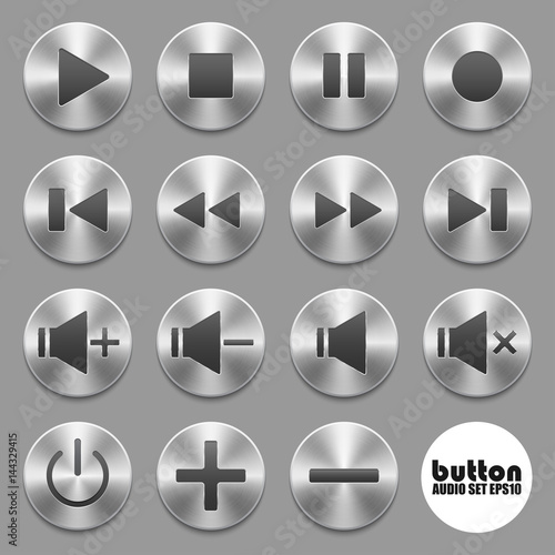 Set of audio buttons