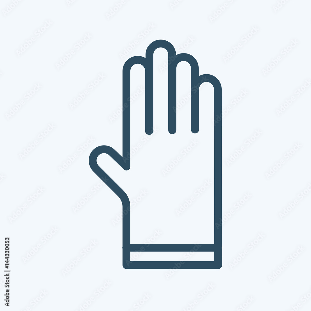Safety hard construction glove icon in a flat design Safety hard construction glove icon in a flat design
