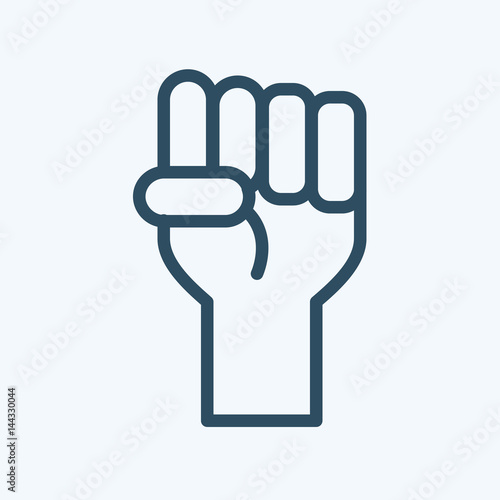 clenched fist held in protest vector illustration.