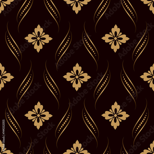 Vector damask seamless pattern background. Classical luxury old fashioned damask ornament, royal victorian seamless texture for wallpapers, textile, wrapping. Exquisite floral baroque template.