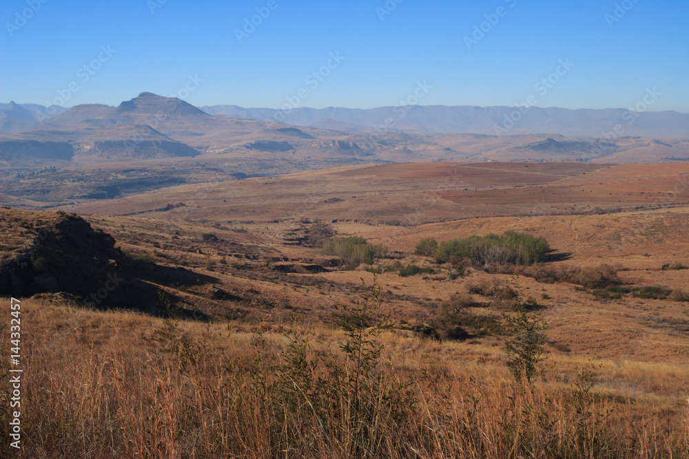 The mountainous area near Clarens, Free state, South Africa.