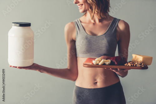 Woman with sport nutrition