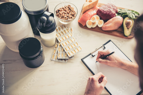 Man with sport nutrition