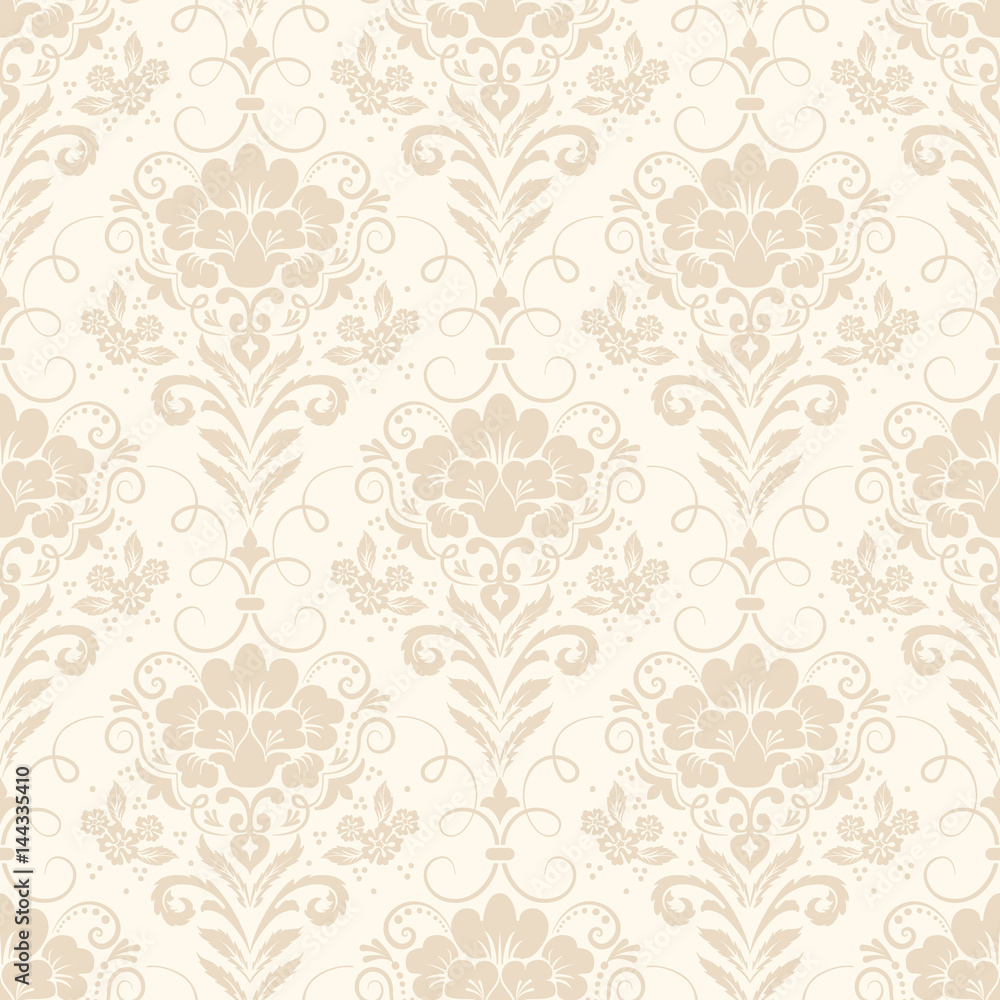 Vector damask seamless pattern background. Classical luxury old ...