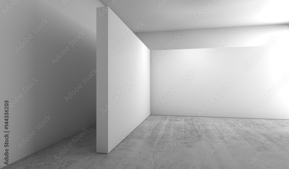Abstract empty white interior background, 3d Abstract empty white interior background, 3d