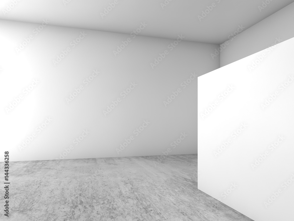 Abstract empty interior background, blank white 3d Abstract empty interior background, blank white 3d