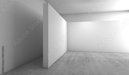Abstract empty white interior background, 3d