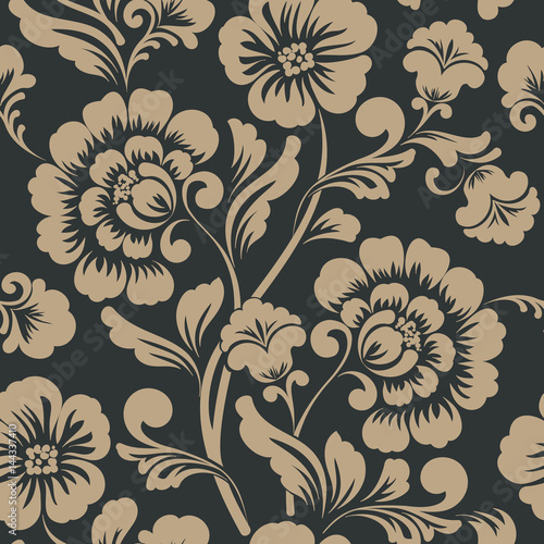 Vector flower seamless pattern element. Elegant texture for backgrounds. Classical luxury old fashioned floral ornament, seamless texture for wallpapers, textile, wrapping.