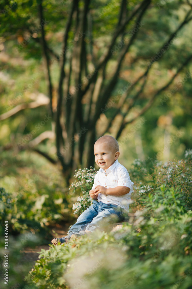 Happy little boy outside Happy little boy outside