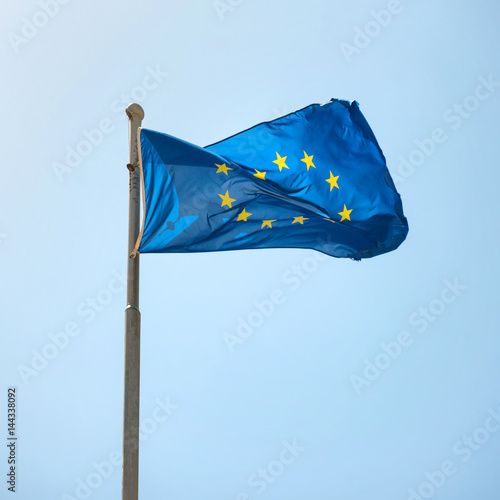 Waving Europian Union EU flag