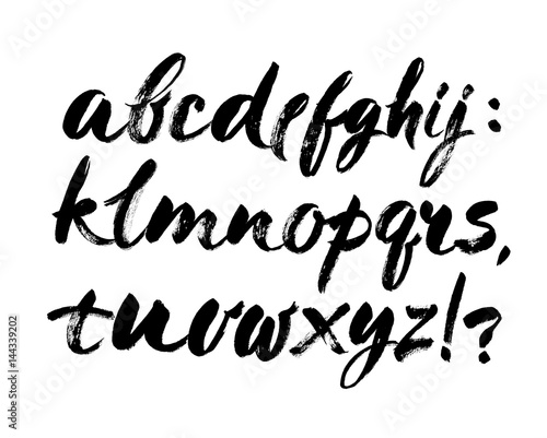 Vector Acrylic Brush Style Hand Drawn Alphabet Font