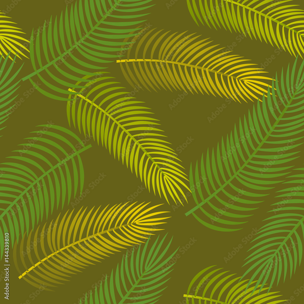 Seamless pattern with palm leaves