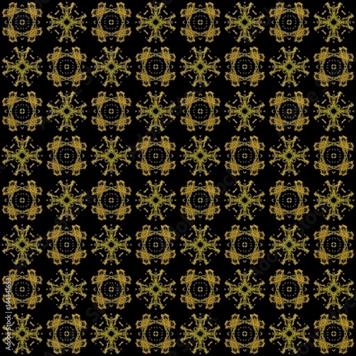 Seamless texture with 3D rendering abstract fractal yellow pattern