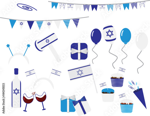 set of cliparts for Israel's Independence Day