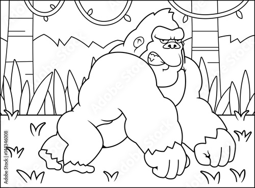 Cartoon Gorilla Jungle