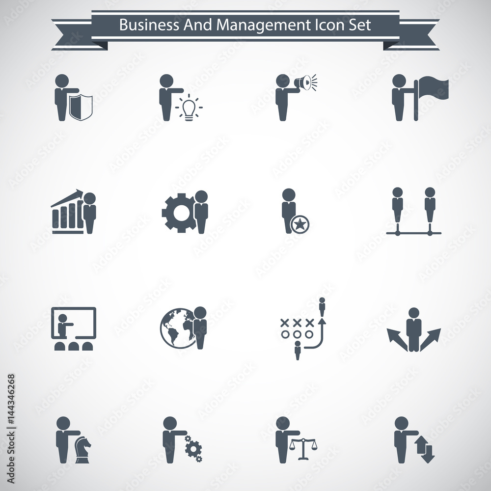 Business, strategy and human resources icon set Business, strategy and human resources icon set