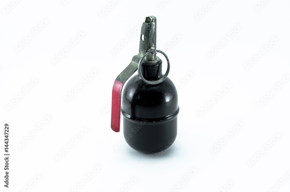 Hand grenade isolated on white background. Moulage model of grenade. Hand grenade isolated on white background. Moulage model of grenade.
