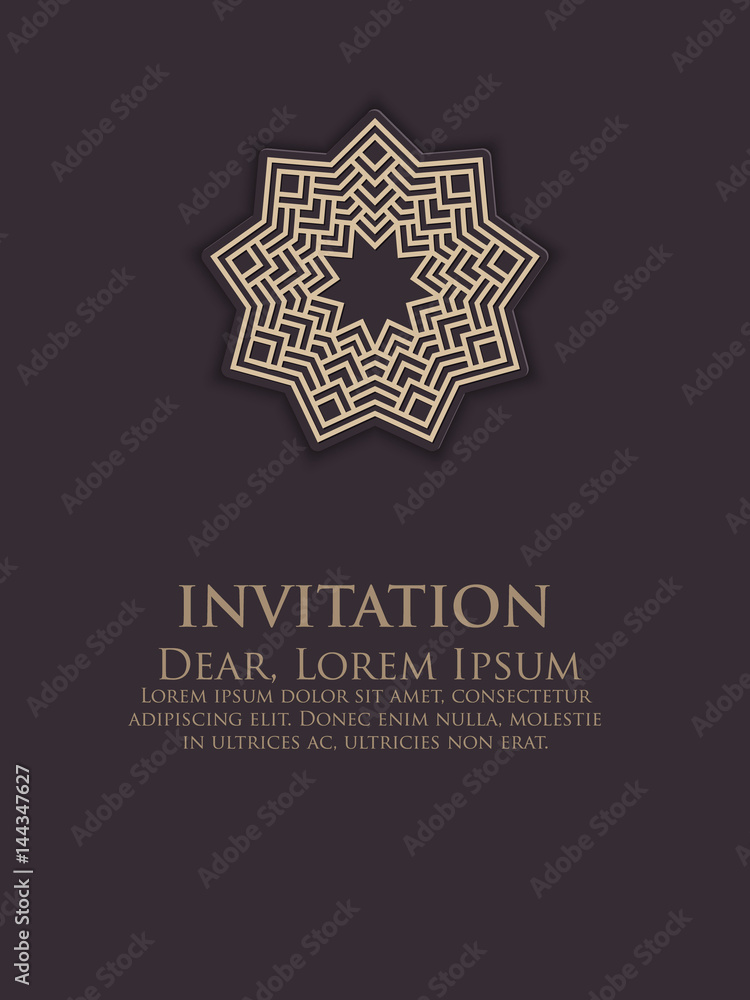 Invitation, cards with ethnic arabesque elements. Arabesque style design. Business cards. Elegant ornate damask background. Elegant floral abstract ornament. Design template. Invitation, cards with ethnic arabesque elements. Arabesque style design. Business cards. Elegant ornate damask background. Elegant floral abstract ornament. Design template.
