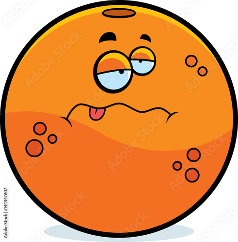 Cartoon Sick Orange