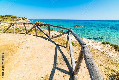 Wooden fence in Santa Giusta beach