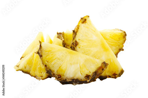slices of pineapple isolated